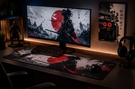 Setup com mousepad personalizado